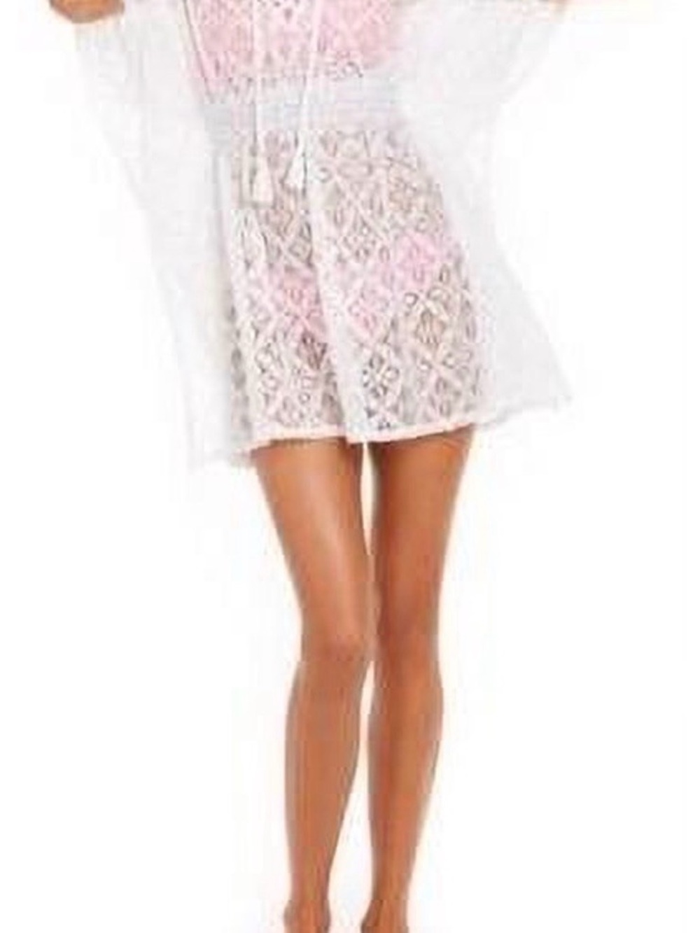 Miken Swim White Sheer Crochet Beach Cover-Up - Picture 4 of 11